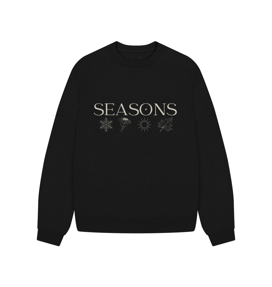 Black Women's Oversized Crewneck Jumper