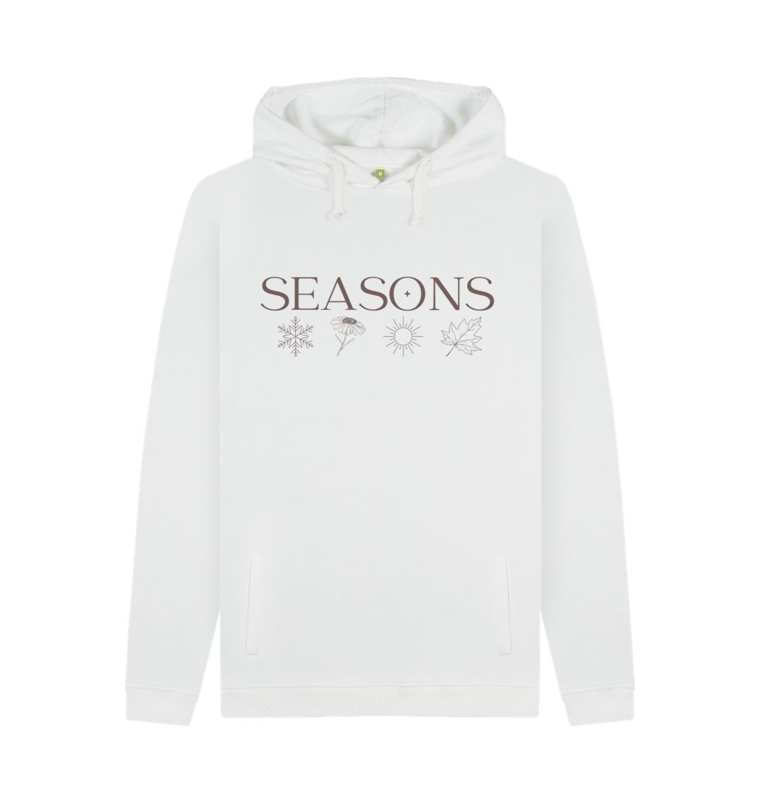 White SEASONS White Pull-over Hoodie