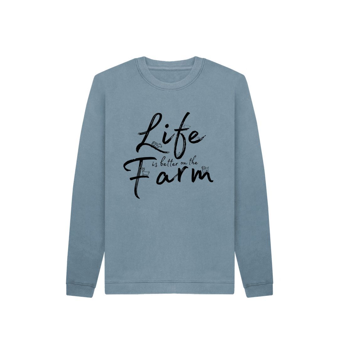 Stone Blue Children's Crew Neck Jumper