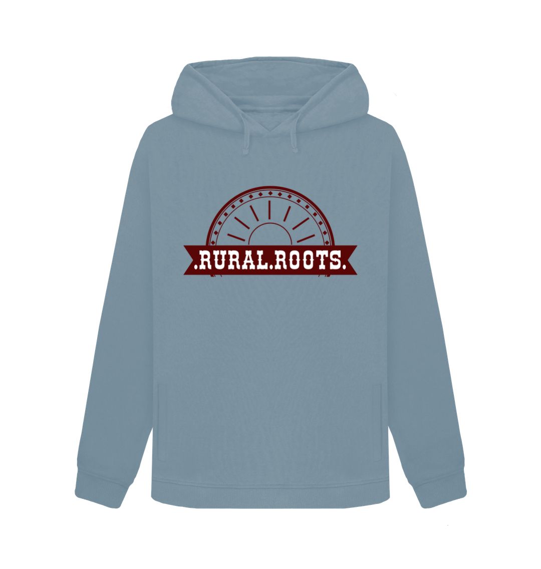 Stone Blue Women's Rural Roots Logo Hoodie