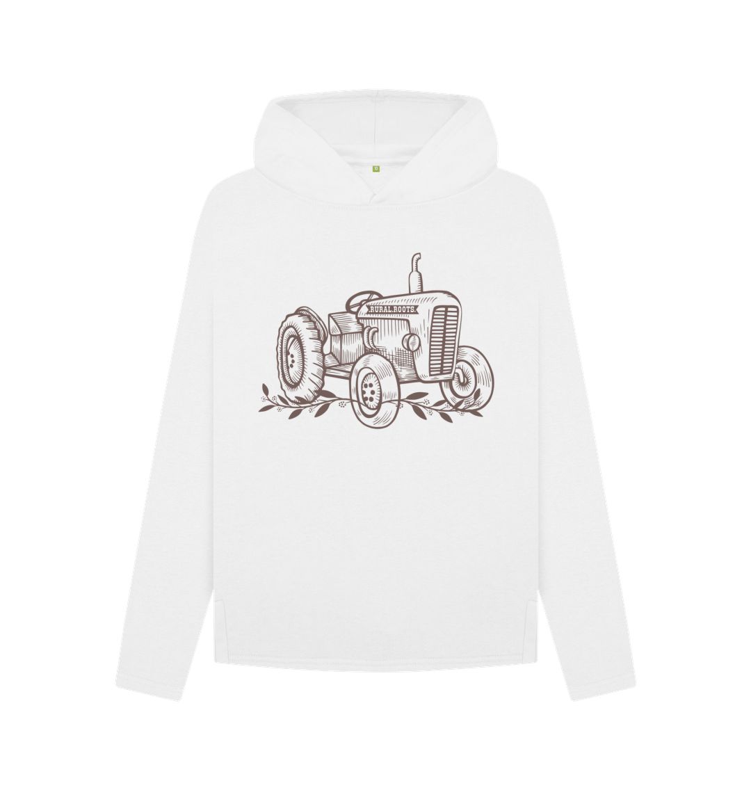 White Women's Tractor Relaxed Fit Hoodie