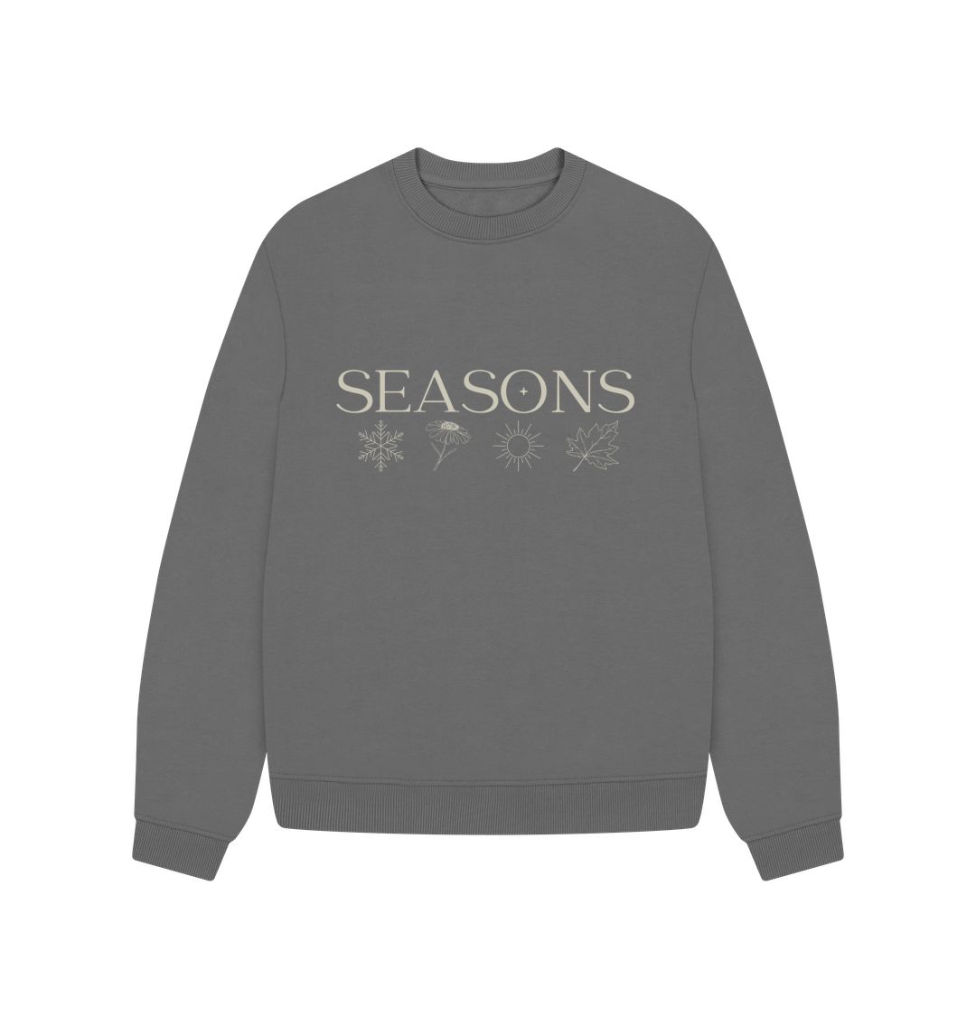 Slate Grey Women's Oversized Crewneck Jumper