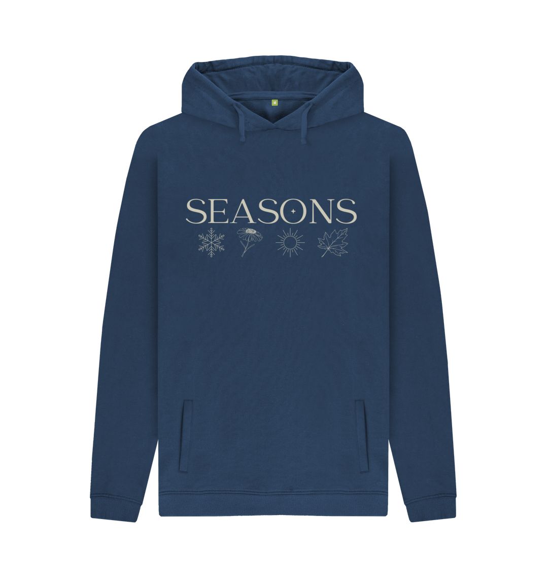 Navy SEASONS Navy Grey Pull-over Hoodie